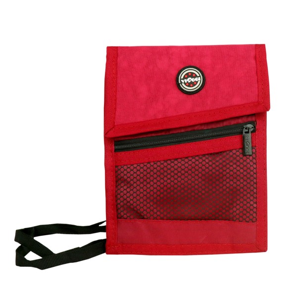 VIAGGI Unisex Travel Neck Pouch - Red